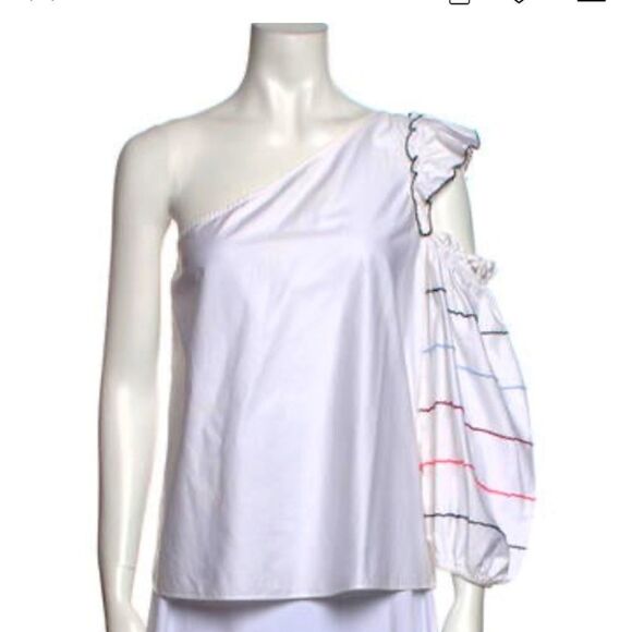 Parker One-Shoulder Three-Quarter Sleeve Blouse - Picture 1 of 4